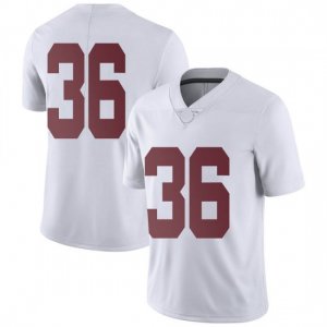NCAA Men's Alabama Crimson Tide #36 Bret Bolin Stitched College Nike Authentic No Name White Football Jersey ZM17M03KW
